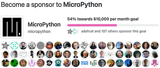 MicroPython Surpasses GitHub Sponsorship Target