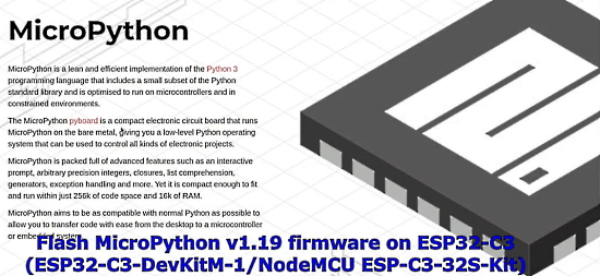 Flash MicroPython v1.19 firmware on ESP32-C3